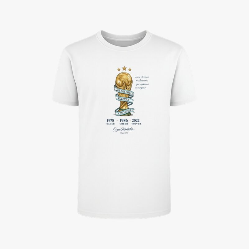 Remera Argentina Campeones del mundo - Nacer, crecer, volver