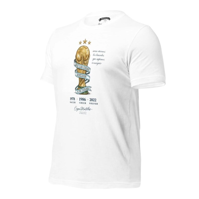 Remera Argentina Campeones del mundo - Nacer, crecer, volver