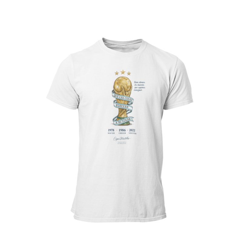 Remera Argentina copa del mundo oigan mortales sin modelo