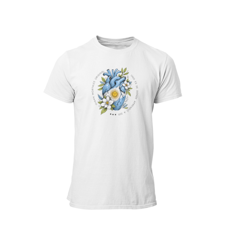 Remera Argentina corazón floral