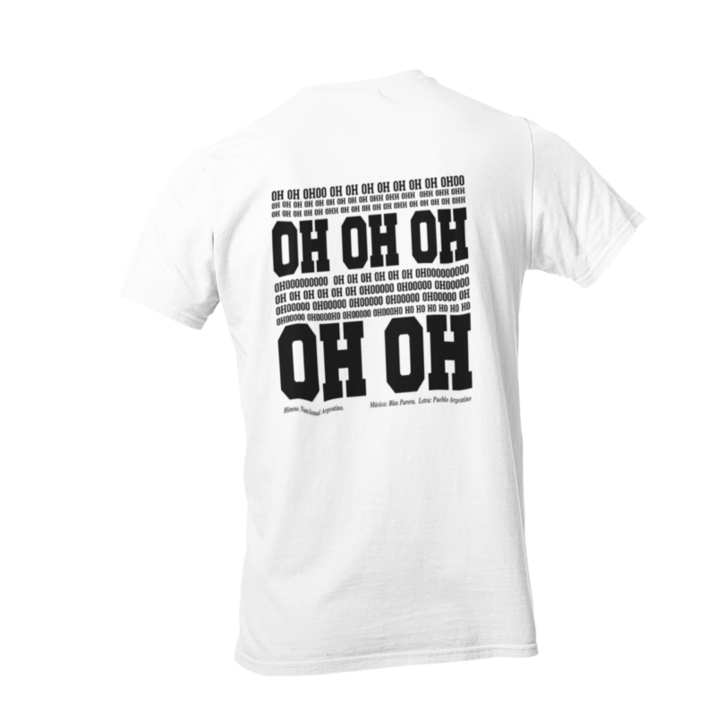 Remera Argentina himno nacional argentino popular espalda oigan mortales remera blanca sin modelo