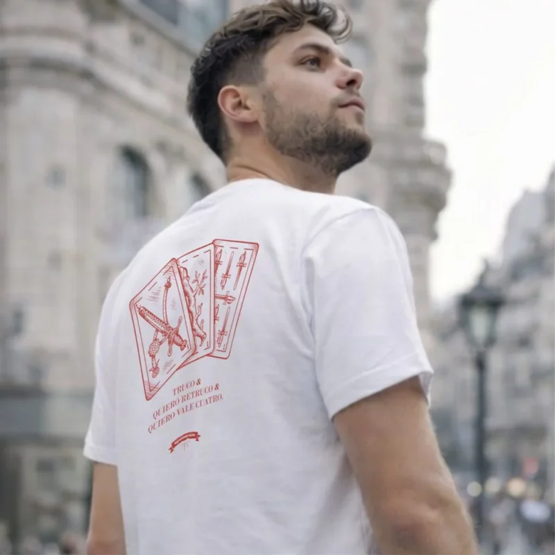 remera argentina truco retruco vale cuatro oigan mortales, remera blanca sin modelo